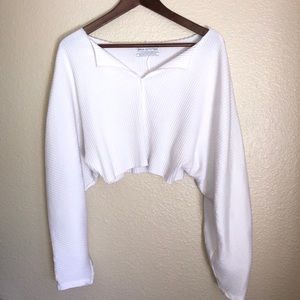 OU Kimichi Blue Riki Ribbed Crop Top